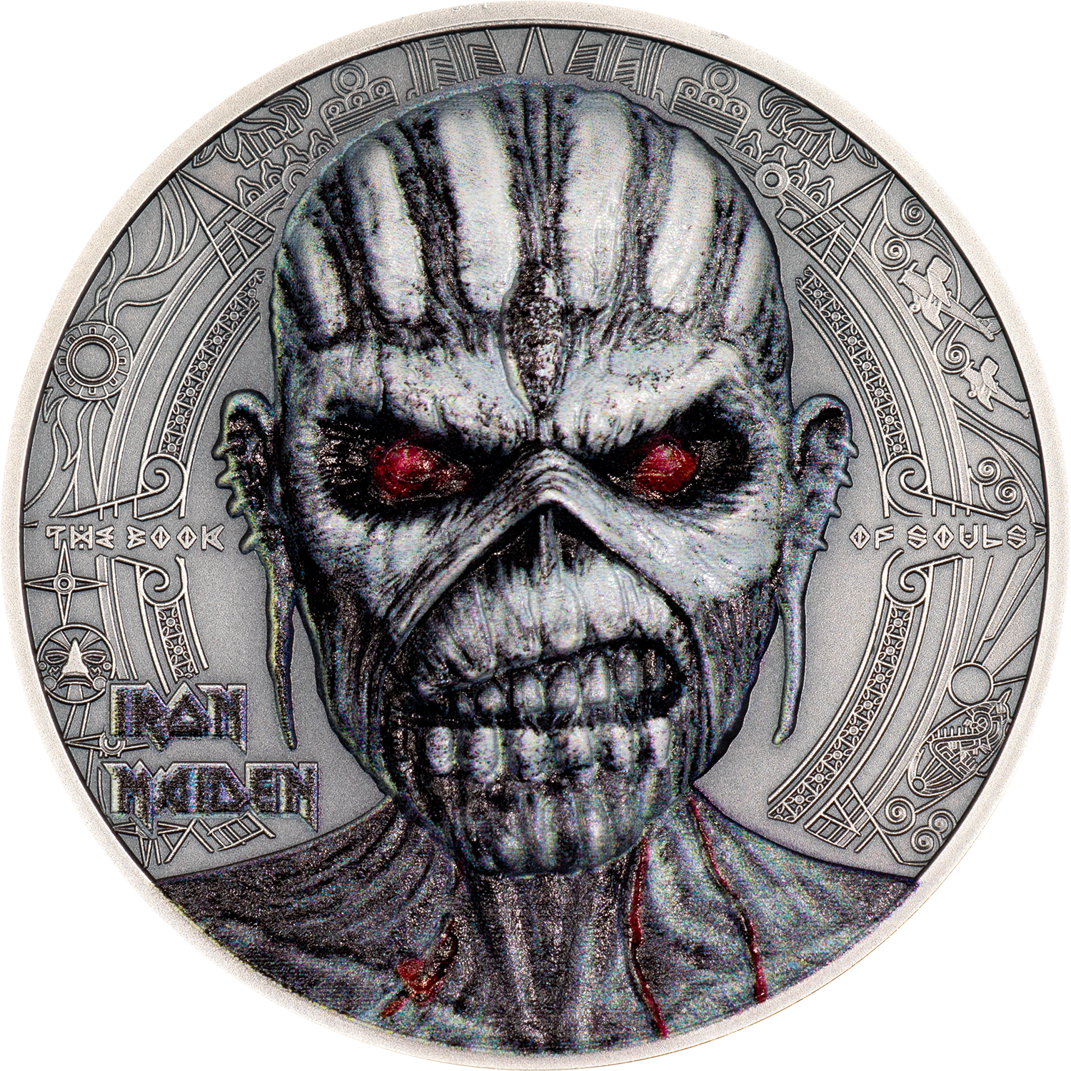 BOOK OF SOULS Iron Maiden 2 Oz Silver Coin $10 Cook Islands 2024