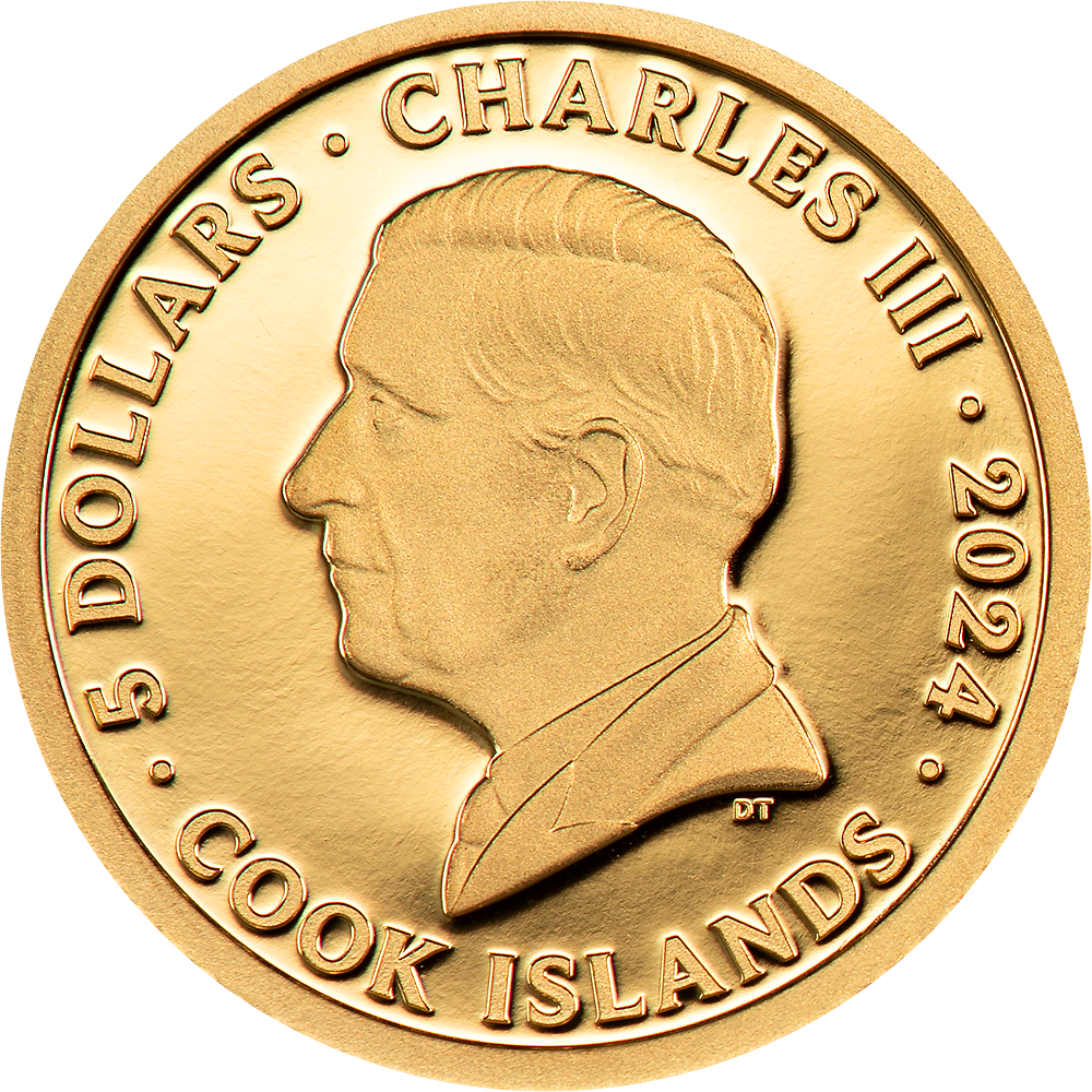 POWERSLAVE Iron Maiden Gold Coin $5 Cook Islands 2024