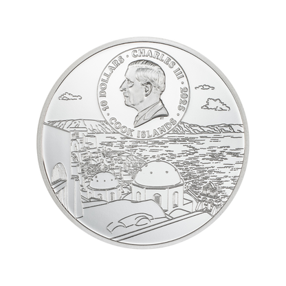 The Architectures of the World Santorini 2 Oz Fine Silver Coin