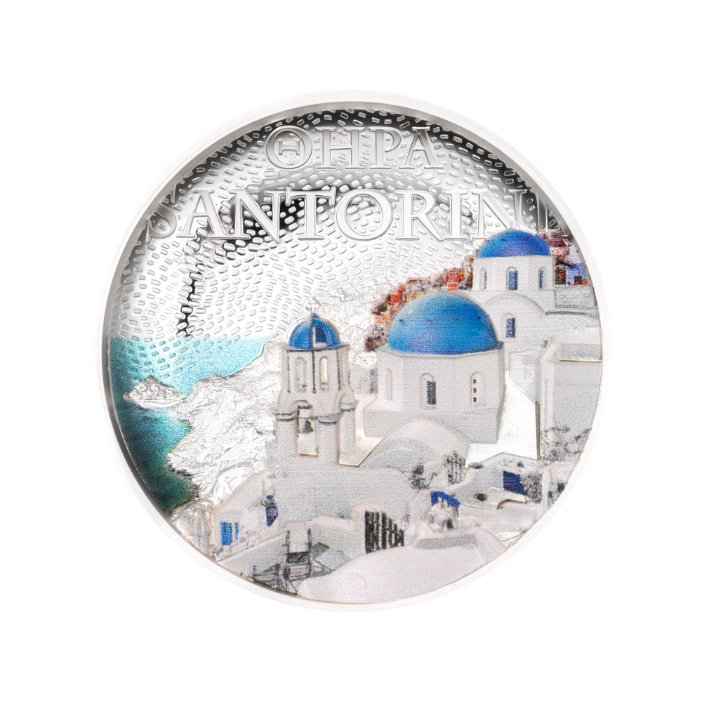 The Architectures of the World Santorini 2 Oz Fine Silver Coin