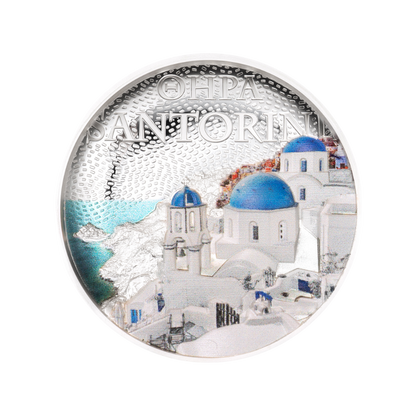 The Architectures of the World Santorini 2 Oz Fine Silver Coin