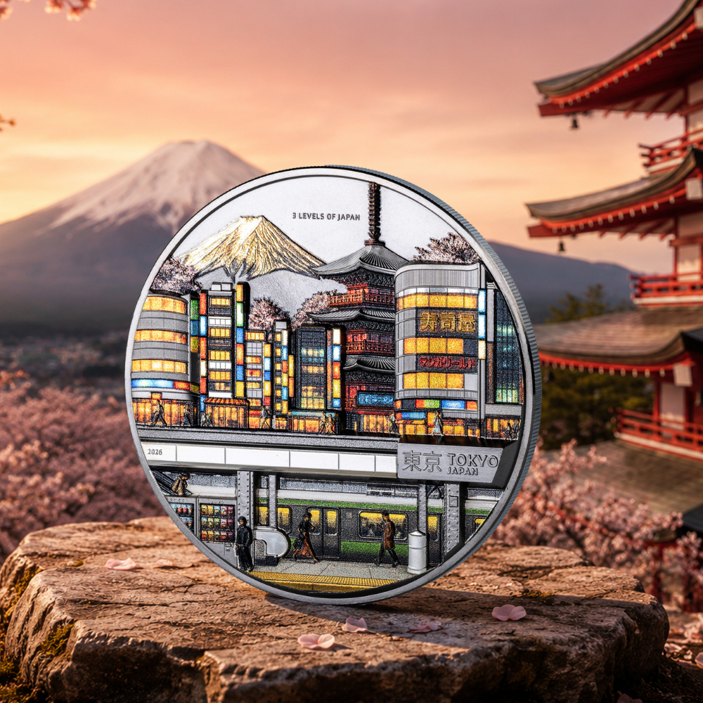 3 Levels of Japan 2 Oz Silver Coin 2026 CIT