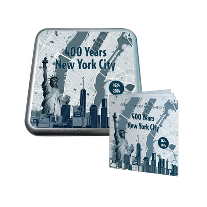 400 YEARS NEW YORK CITY 4 Oz Silver Coin $5 Barbados 2024
