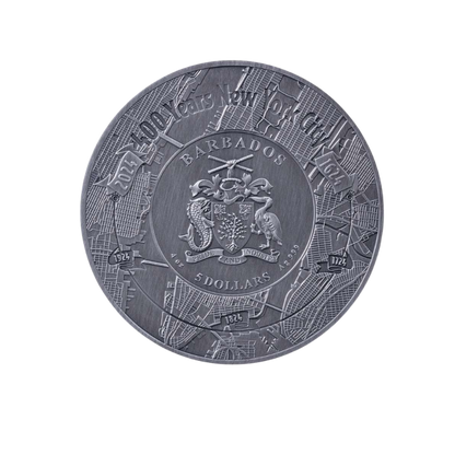 400 YEARS NEW YORK CITY 4 Oz Silver Coin $5 Barbados 2024