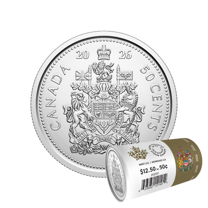 50 Cent Special Wrap Circulation Roll Canada 2026 Royal Canadian Mint