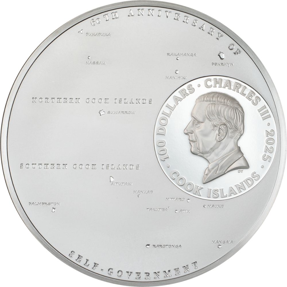 60 Years of Self-Government 1 Kg Silver Coin Cook Islands 2025