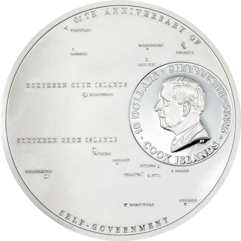 60 Years of Self-Government 2 Oz Silver Coin Cook Islands 2025