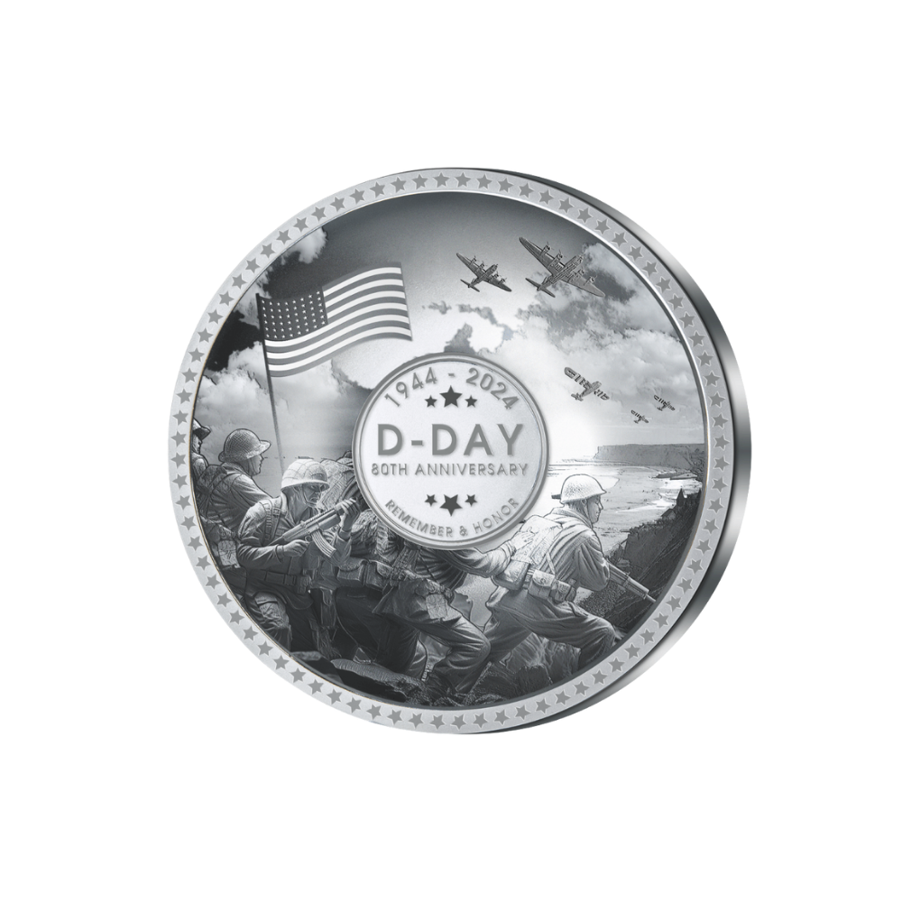 80TH ANNIVERSARY OF D-DAY 50g Silver Coin $5 Solomon Islands 2024