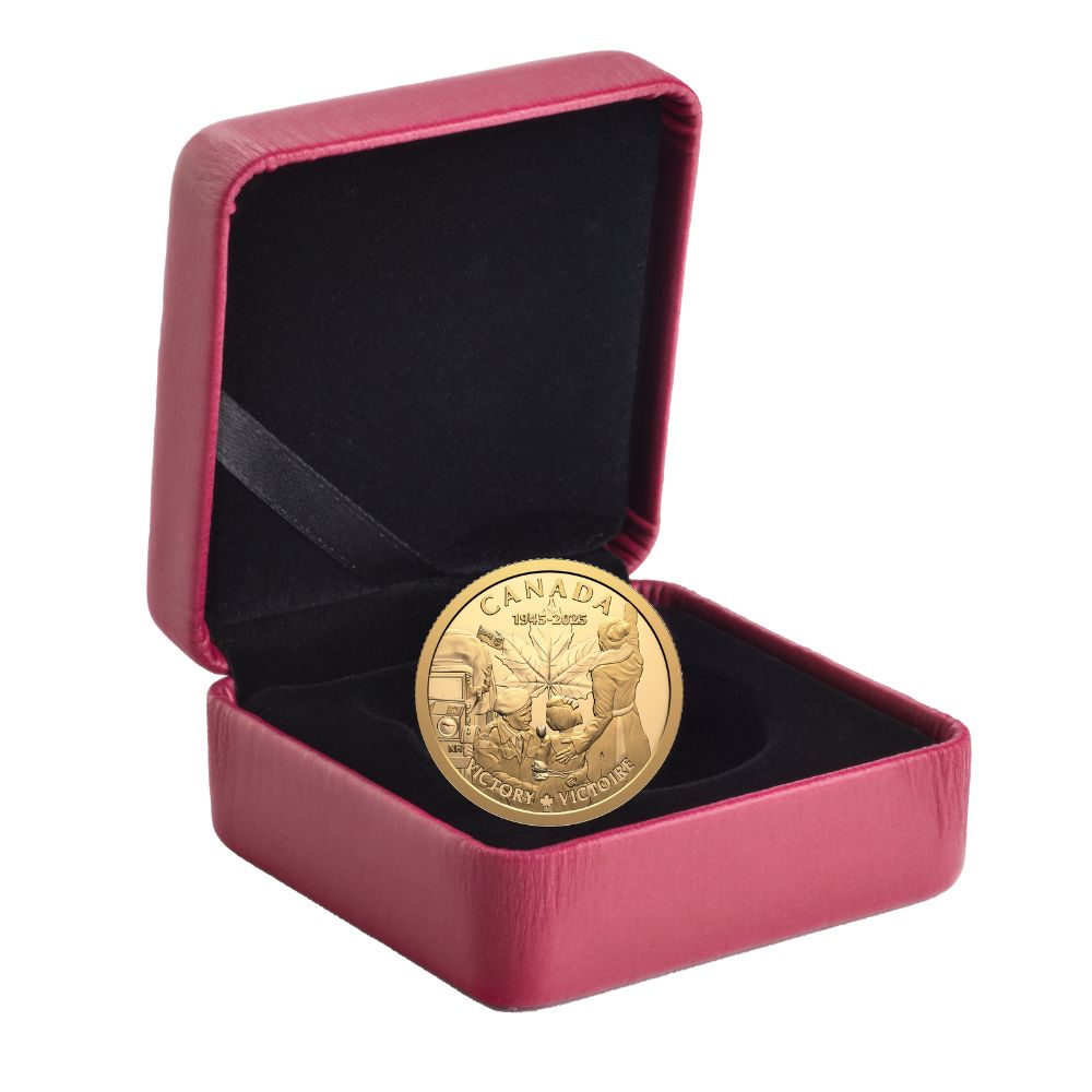 80ᵗʰ Anniversary of the End of the Second World War in Europe 1/4 Oz Gold Coin $100 Canada 2025