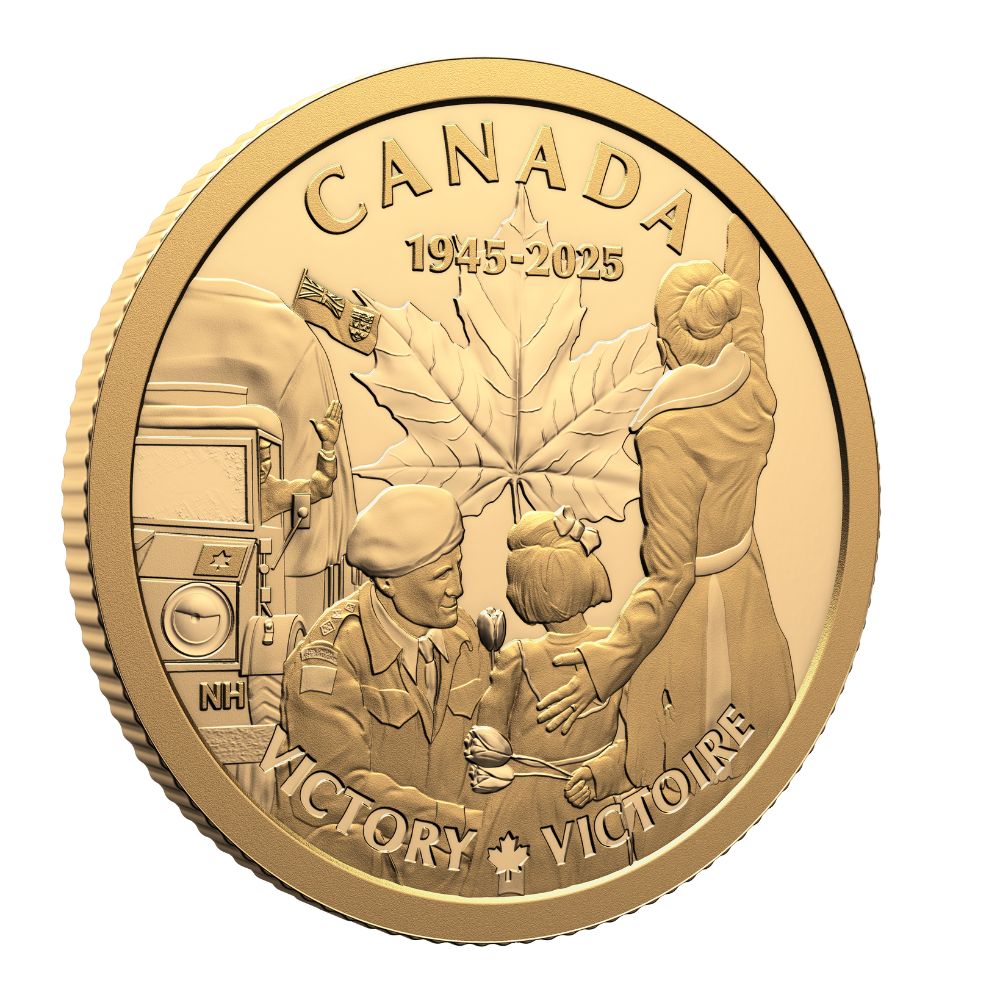 80ᵗʰ Anniversary of the End of the Second World War in Europe 1/4 Oz Gold Coin $100 Canada 2025