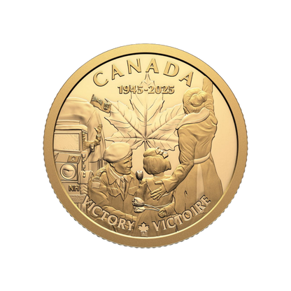 80ᵗʰ Anniversary of the End of the Second World War in Europe 1/4 Oz Gold Coin $100 Canada 2025