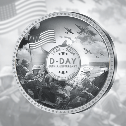 80TH ANNIVERSARY OF D-DAY 50g Silver Coin $5 Solomon Islands 2024 - PARTHAVA COIN