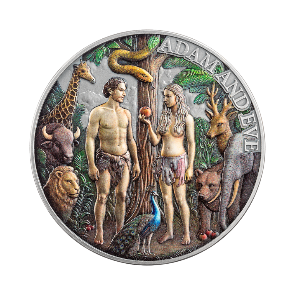 Adam and Eve Fundamental Stories of the Bible 3 Oz Silver Coin 2026 Mint XXI