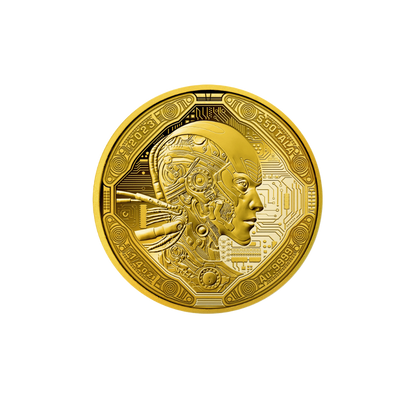AI CYBORG Artificial Intelligence Gold Coin $50 Tala Samoa 2023