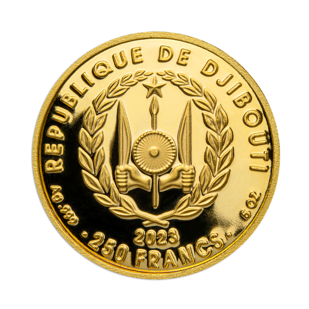 ALADDIN MAGIC LAMP 3D 5 Oz Silver Coin 250 Francs Djibouti 2023