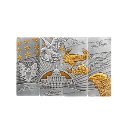 AMERICAN EAGLE Set 4x1 Oz Silver Coins $5 Barbados 2023