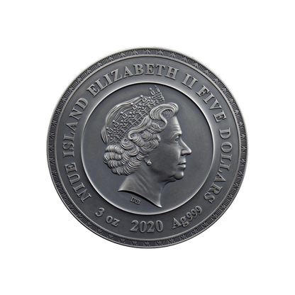 AMUN-RA Divine Faces Of The Sun 3 Oz Silver Coin $5 Niue 2020
