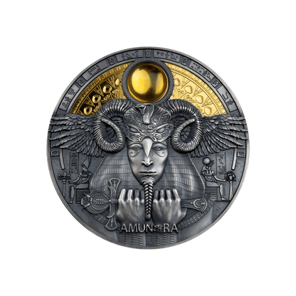 AMUN-RA Divine Faces Of The Sun 3 Oz Silver Coin $5 Niue 2020