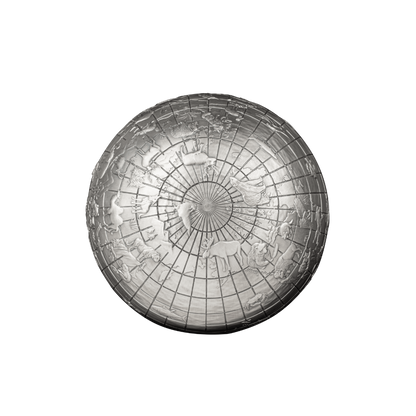 ANIMALS OF THE WORLD Spherical 1 Kg Kilo Silver Coin $25 Barbados 2023