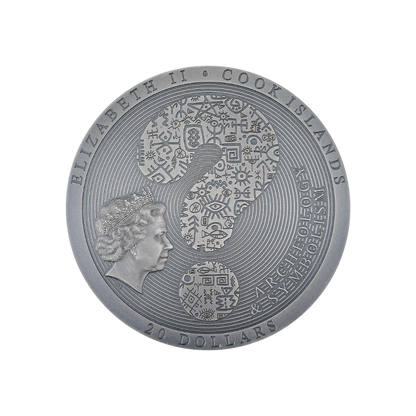 ANTIKYTHERA MECHANISM Antiqued Archeology Symbolism 3 Oz Silver Coin $20 Cook Islands 2023