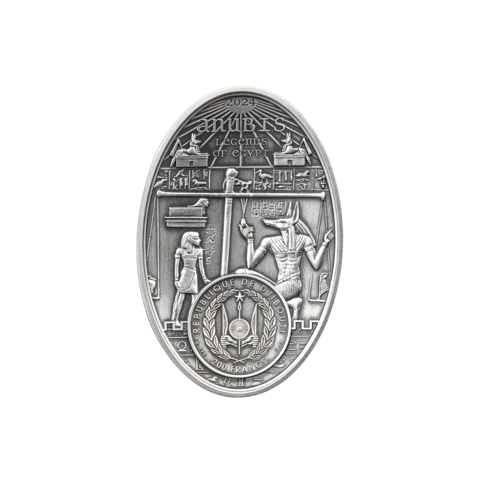 ANUBIS 3 Oz Silver Coin 200 Francs Djibouti 2024