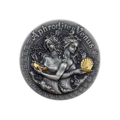 APHRODITE AND VENUS Strong and Beautiful Goddesses 2 Oz Silver Coin $5 Niue 2020