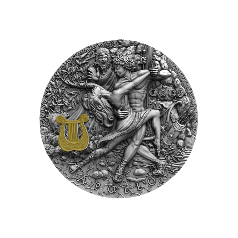 APOLLO God of the Sun Gods 2 Oz Silver Coin $2 Niue 2020