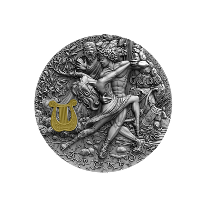 APOLLO God of the Sun Gods 2 Oz Silver Coin $2 Niue 2020