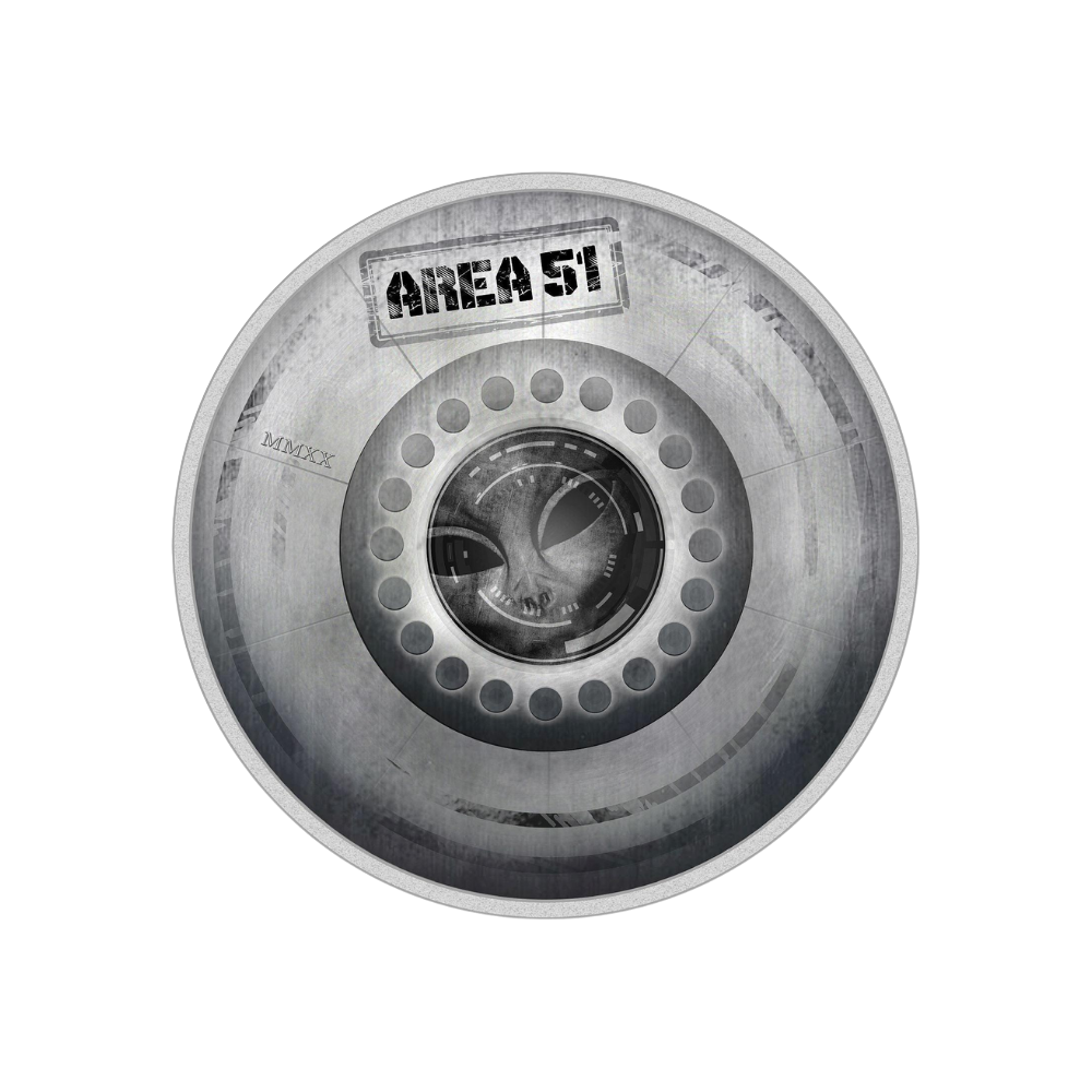 AREA 51 UFO Alien Great Conspiracies 2 Oz Silver Coin $10 Palau 2020