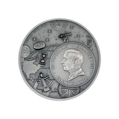 ARMILLARY SPHERE Historic Instruments 2 Oz Silver Coin $10 Cook Islands 2024