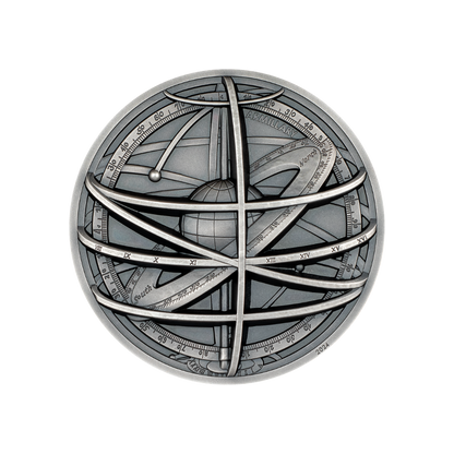ARMILLARY SPHERE Historic Instruments 2 Oz Silver Coin $10 Cook Islands 2024