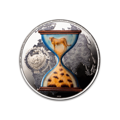 ASIATIC CHEETAH Endangered Animals 3 Oz Silver Coin $20 Palau 2023