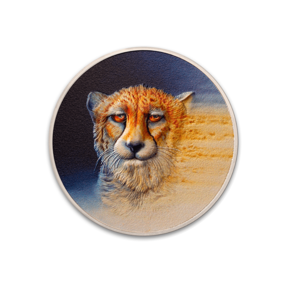 ASIATIC CHEETAH Endangered Animals 3 Oz Silver Coin $20 Palau 2023