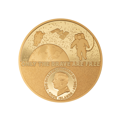 ASTRONAUT Real Heroes 1 Oz Gold Coin $250 Cook Islands 2024