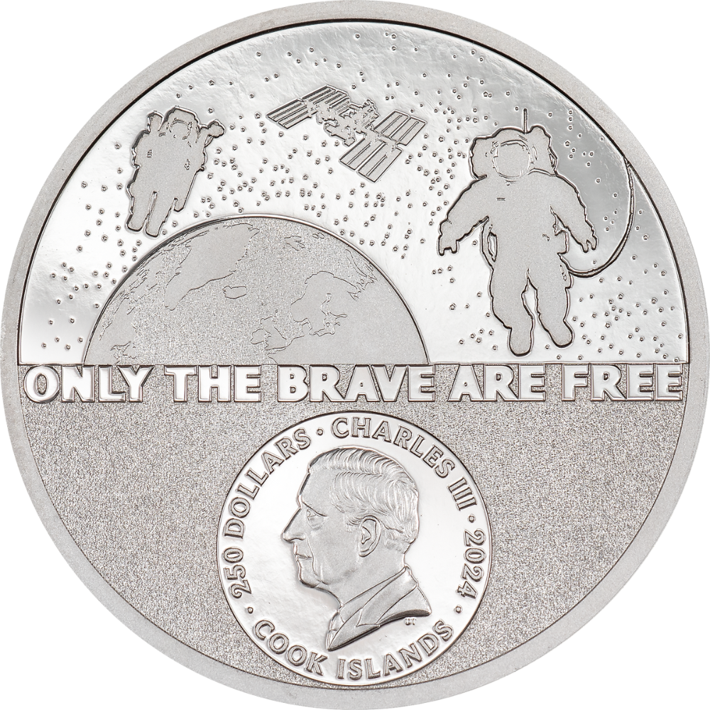 ASTRONAUT Real Heroes 1 Oz Platinum Coin $250 Cook Islands 2024