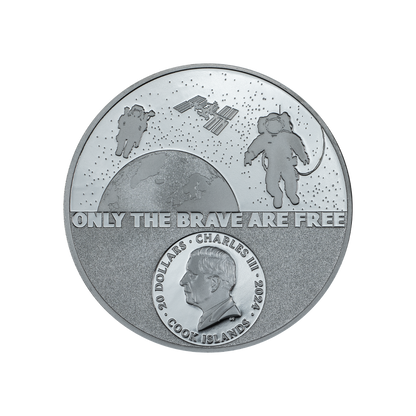 ASTRONAUT Real Heroes 3 Oz Silver Coin $20 Cook Islands 2024