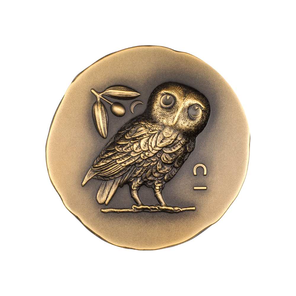 ATHENA'S OWL Numismatic Icons 1 Oz Gold Coin $250 Cook Islands 2023