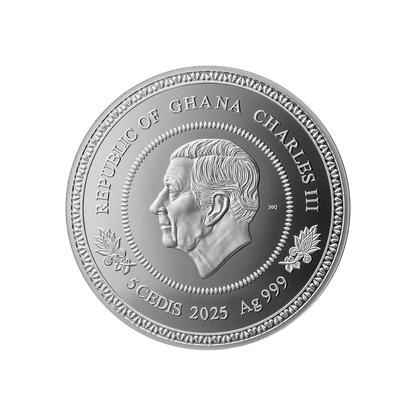 AUTUMN TREE OF LIFE 1 Oz Silver Coin 5 Cedis Ghana 2025