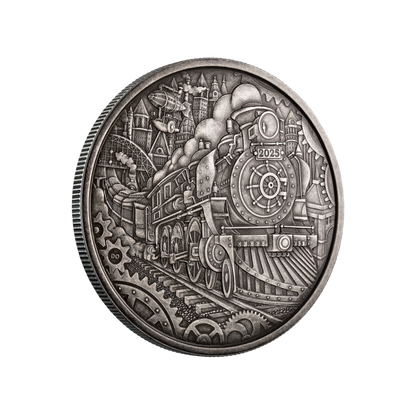 A Whimsical Tale: Steam Locomotive 3 Oz Fine Silver Coin Canada 2025 Royal Canadian Mint