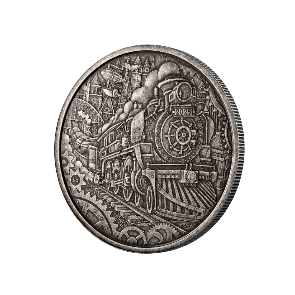 A Whimsical Tale: Steam Locomotive 3 Oz Fine Silver Coin Canada 2025 Royal Canadian Mint