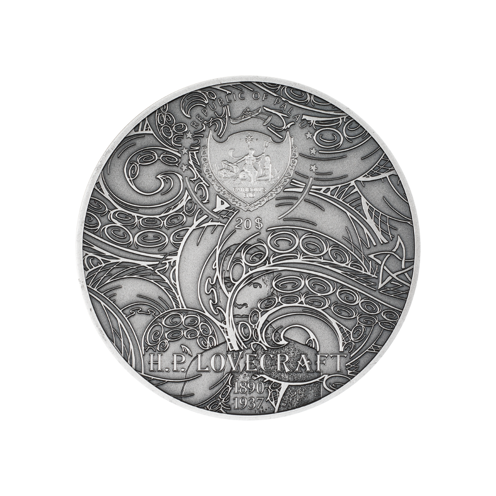 AZATHOTH Howard Phillips Lovecraft 3 Oz Silver Coin $20 Palau 2023