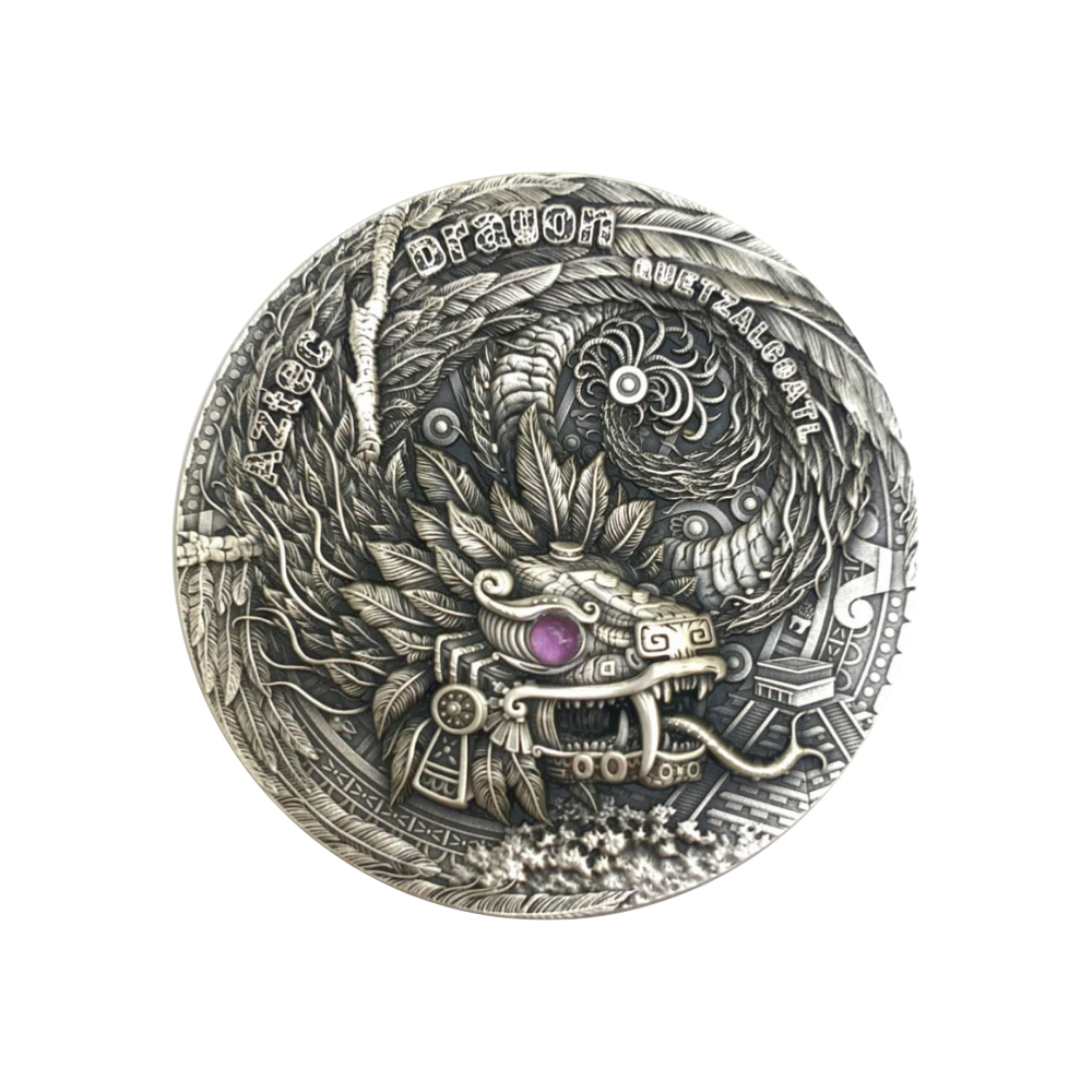AZTEC DRAGON Dragons 2 oz Silver Coin $2 Niue 2020