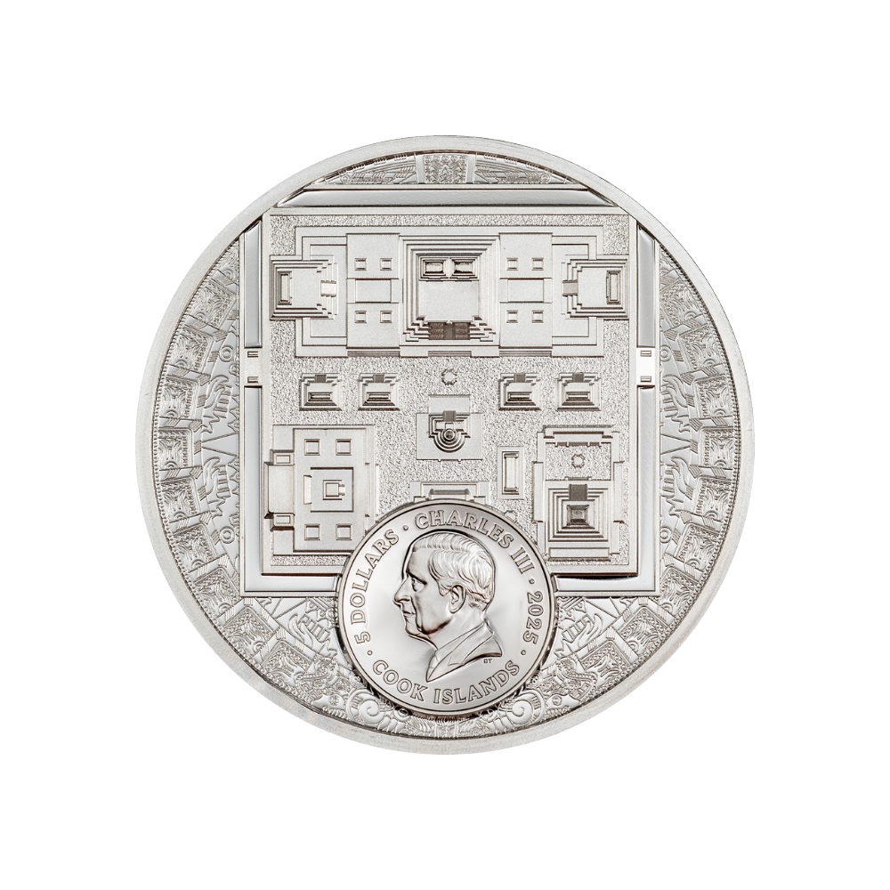 AZTEC EMPIRE 1 Oz Silver Coin $5 Cook Islands 2025