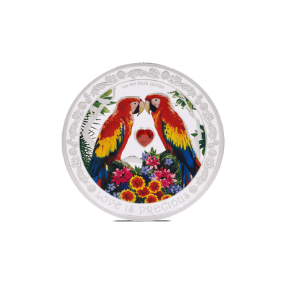 LOVE IS PRECIOUS Macaw 1 Oz Silver Coin $2 Niue 2025