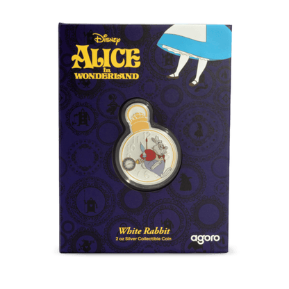Disney Alice in Wonderland White Rabbit Silver Collectible Coin