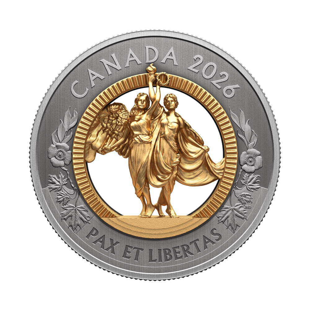 Allegories of Peace and Freedom Fine Silver Coin Canada 2026 Royal Canadian Mint