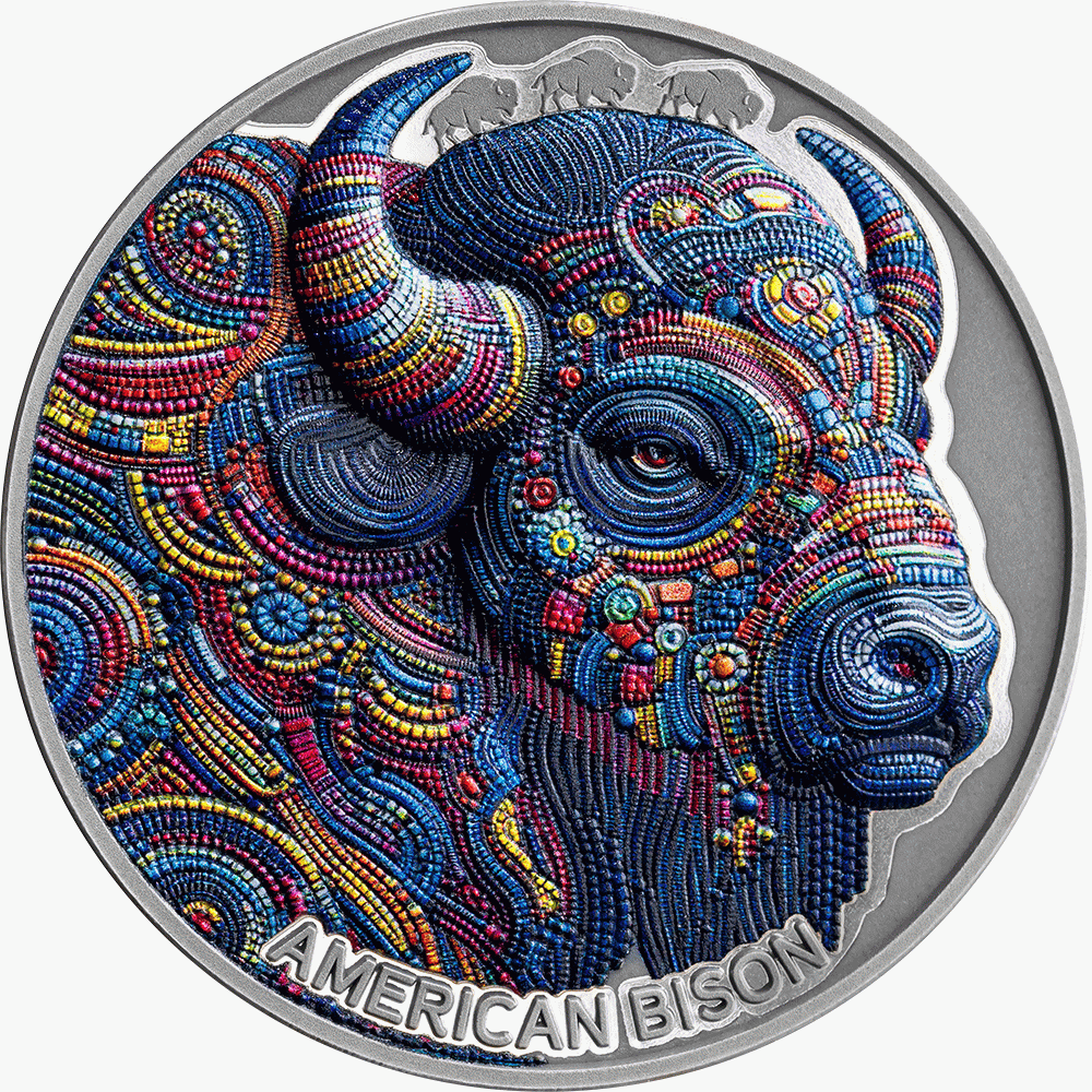 American Bison Patterns of The World 2 Oz Silver Coin 2025