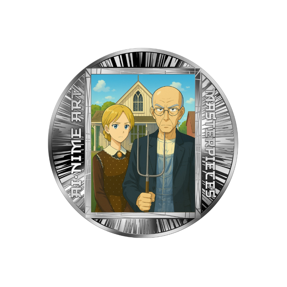 American Gothic AI-nime Art Masterpieces Silver Coin 2025 popcoins