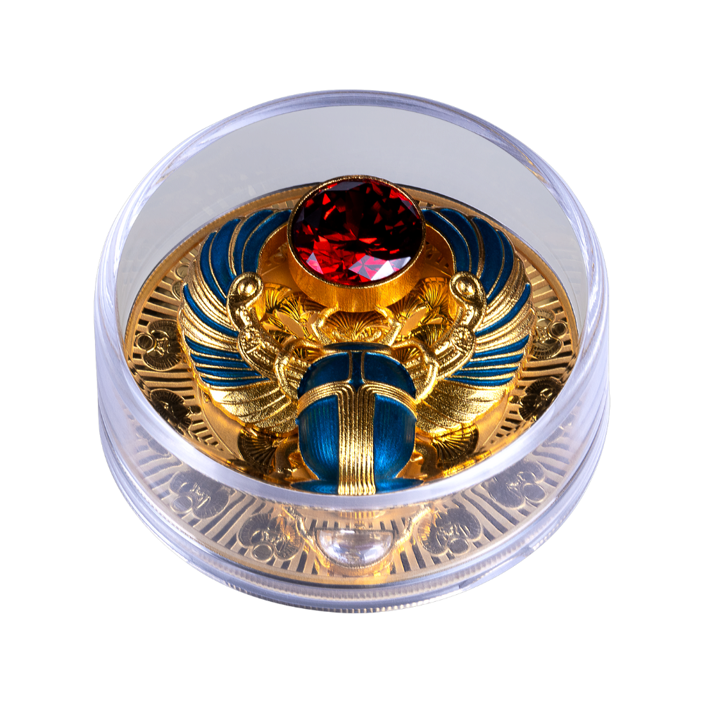 Ancient Egypt Scarab 3D 2 Oz Silver Coin 2026 MDM
