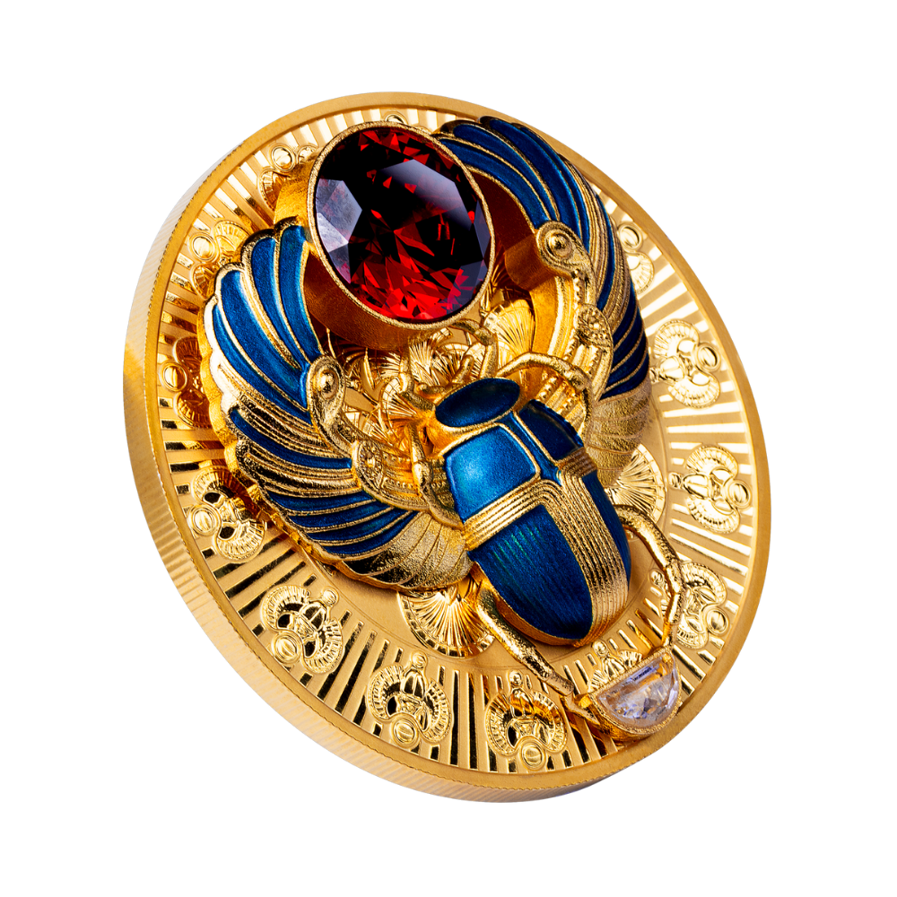 Ancient Egypt Scarab 3D 2 Oz Silver Coin 2026 MDM